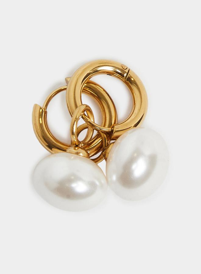 ستايلي أقراط حلقات متدلية باللؤلؤ - Image 2